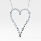 0.24 TCW Round Lab Grown Diamond Heart Shaped Necklace