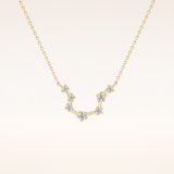 0.2 TCW Round Cut Moissanite Aquarius Zodiac Constellation Necklace