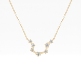 0.2 TCW Round Lab Grown Diamond Aquarius Zodiac Constellation Necklace