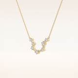 0.2 TCW Round Cut Moissanite Aquarius Zodiac Constellation Necklace