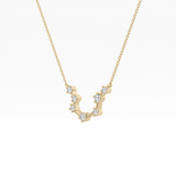 0.2 TCW Round Lab Grown Diamond Aquarius Zodiac Constellation Necklace