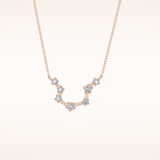 0.2 TCW Round Cut Moissanite Aquarius Zodiac Constellation Necklace
