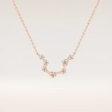 0.2 TCW Round Cut Moissanite Aquarius Zodiac Constellation Necklace