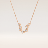 0.2 TCW Round Cut Moissanite Aquarius Zodiac Constellation Necklace