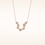 0.2 TCW Round Cut Moissanite Aquarius Zodiac Constellation Necklace
