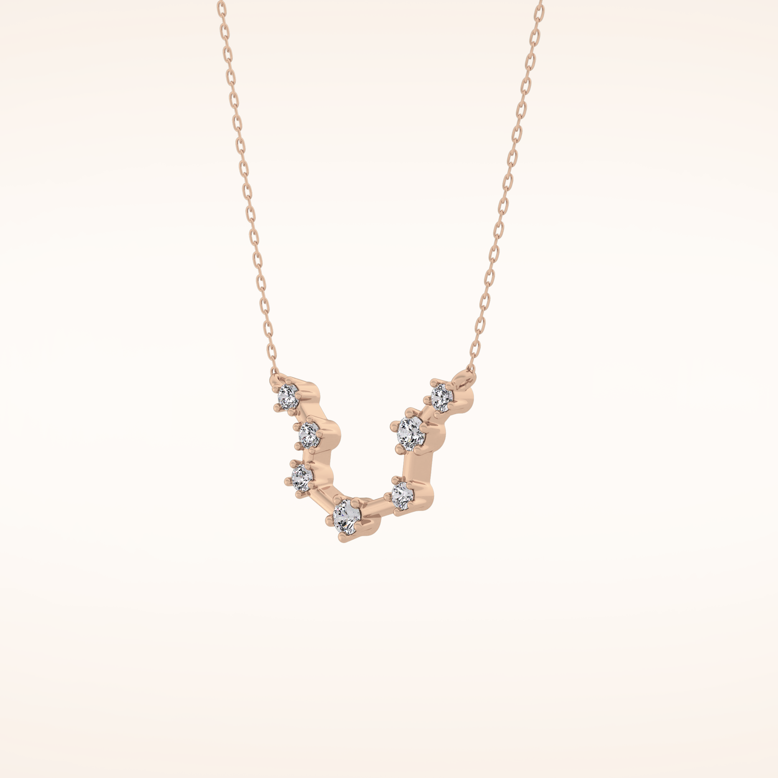 0.2 TCW Round Cut Moissanite Aquarius Zodiac Constellation Necklace