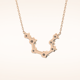 0.2 TCW Round Cut Moissanite Aquarius Zodiac Constellation Necklace