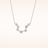 0.2 TCW Round Cut Moissanite Aquarius Zodiac Constellation Necklace