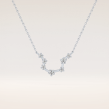 0.2 TCW Round Cut Moissanite Aquarius Zodiac Constellation Necklace