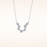 0.2 TCW Round Cut Moissanite Aquarius Zodiac Constellation Necklace