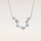 0.2 TCW Round Cut Moissanite Aquarius Zodiac Constellation Necklace