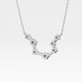 0.2 TCW Round Lab Grown Diamond Aquarius Zodiac Constellation Necklace
