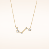 0.16 TCW Round Cut Moissanite Aries Zodiac Constellation Necklace