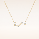 0.16 TCW Round Cut Moissanite Aries Zodiac Constellation Necklace