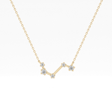 0.16 TCW Round Lab Grown Diamond Aries Zodiac Constellation Necklace