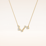0.16 TCW Round Cut Moissanite Aries Zodiac Constellation Necklace