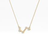 0.16 TCW Round Lab Grown Diamond Aries Zodiac Constellation Necklace