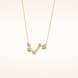 0.16 TCW Round Cut Moissanite Aries Zodiac Constellation Necklace