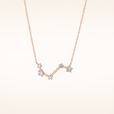 0.16 TCW Round Cut Moissanite Aries Zodiac Constellation Necklace