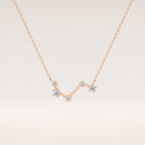 0.16 TCW Round Cut Moissanite Aries Zodiac Constellation Necklace