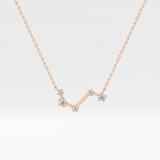 0.16 TCW Round Lab Grown Diamond Aries Zodiac Constellation Necklace