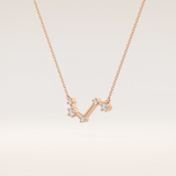 0.16 TCW Round Cut Moissanite Aries Zodiac Constellation Necklace