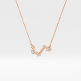 0.16 TCW Round Lab Grown Diamond Aries Zodiac Constellation Necklace