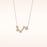 0.16 TCW Round Cut Moissanite Aries Zodiac Constellation Necklace