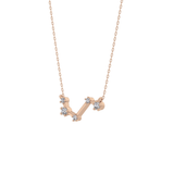 0.16 TCW Round Lab Grown Diamond Aries Zodiac Constellation Necklace