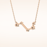 0.16 TCW Round Cut Moissanite Aries Zodiac Constellation Necklace