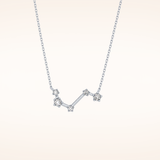 0.16 TCW Round Cut Moissanite Aries Zodiac Constellation Necklace
