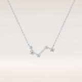 0.16 TCW Round Cut Moissanite Aries Zodiac Constellation Necklace