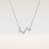 0.16 TCW Round Cut Moissanite Aries Zodiac Constellation Necklace