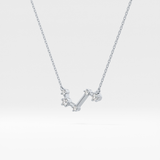 0.16 TCW Round Lab Grown Diamond Aries Zodiac Constellation Necklace