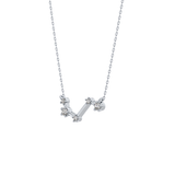 0.16 TCW Round Lab Grown Diamond Aries Zodiac Constellation Necklace