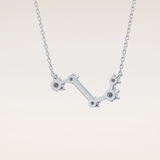 0.16 TCW Round Cut Moissanite Aries Zodiac Constellation Necklace