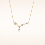 0.116 TCW Round Cut Moissanite Cancer Zodiac Constellation Necklace