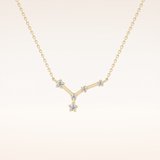 0.116 TCW Round Cut Moissanite Cancer Zodiac Constellation Necklace