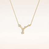 0.116 TCW Round Cut Moissanite Cancer Zodiac Constellation Necklace