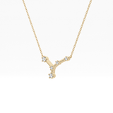 0.116 TCW Round Lab Grown Diamond Cancer Zodiac Constellation Necklace