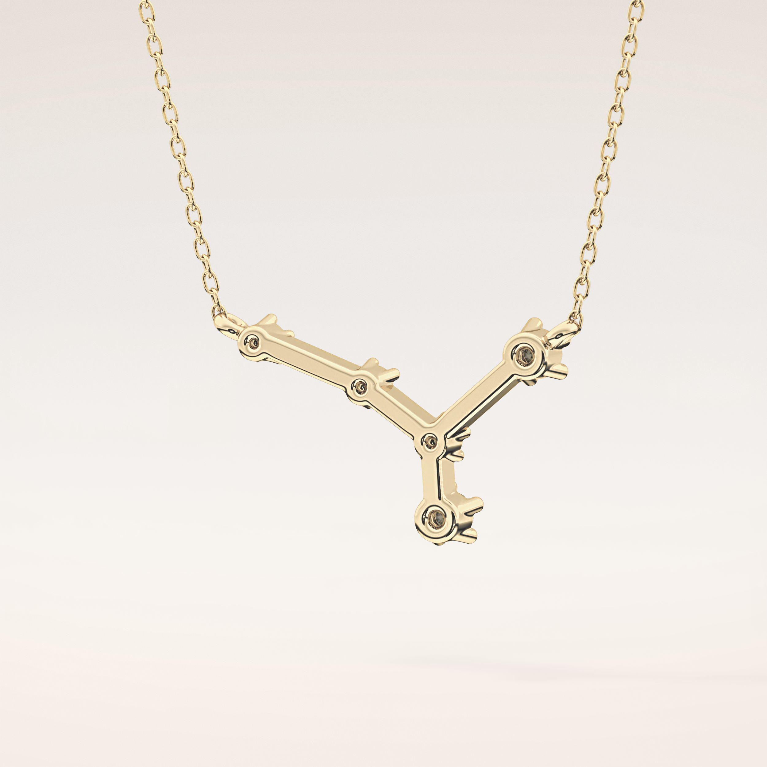 0.116 TCW Round Cut Moissanite Cancer Zodiac Constellation Necklace