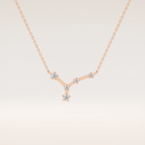 0.116 TCW Round Cut Moissanite Cancer Zodiac Constellation Necklace