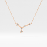 0.116 TCW Round Lab Grown Diamond Cancer Zodiac Constellation Necklace