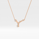 0.116 TCW Round Lab Grown Diamond Cancer Zodiac Constellation Necklace