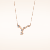 0.116 TCW Round Cut Moissanite Cancer Zodiac Constellation Necklace