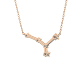 0.116 TCW Round Lab Grown Diamond Cancer Zodiac Constellation Necklace