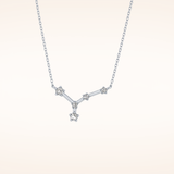 0.116 TCW Round Cut Moissanite Cancer Zodiac Constellation Necklace