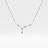 0.116 TCW Round Lab Grown Diamond Cancer Zodiac Constellation Necklace