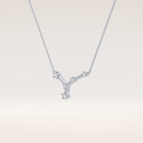 0.116 TCW Round Cut Moissanite Cancer Zodiac Constellation Necklace