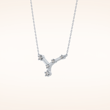 0.116 TCW Round Cut Moissanite Cancer Zodiac Constellation Necklace